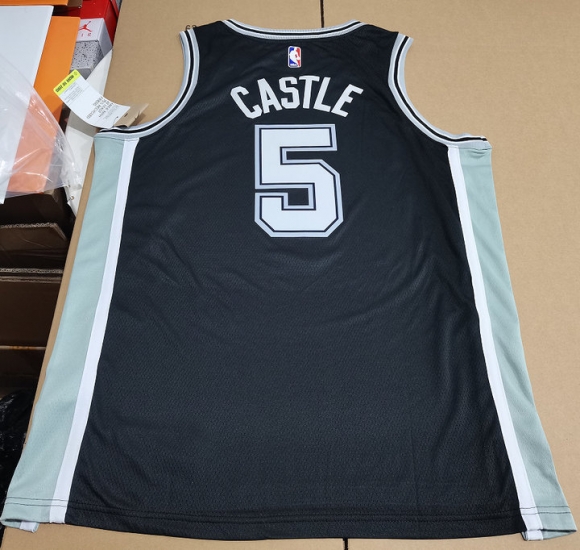 Maillot 5 Castle San Antonio Spurs Noir - Cliquez sur l'image pour la fermer