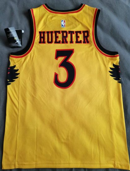 Maillot Atlanta Hawks 2021 2022 Huerter 3 City Edition Jaune - Cliquez sur l'image pour la fermer