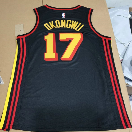 Maillot Atlanta Hawks Jordan Okongwu 17 Noir - Cliquez sur l'image pour la fermer