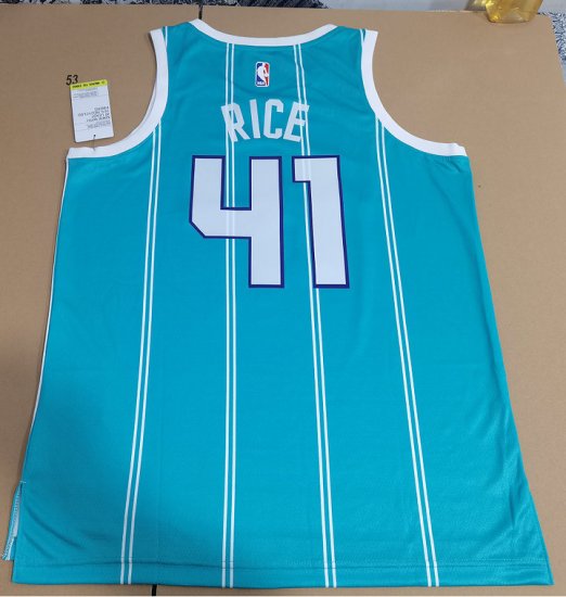 Maillot Charlotte Hornets Jordan Rice 41 Vert - Cliquez sur l'image pour la fermer