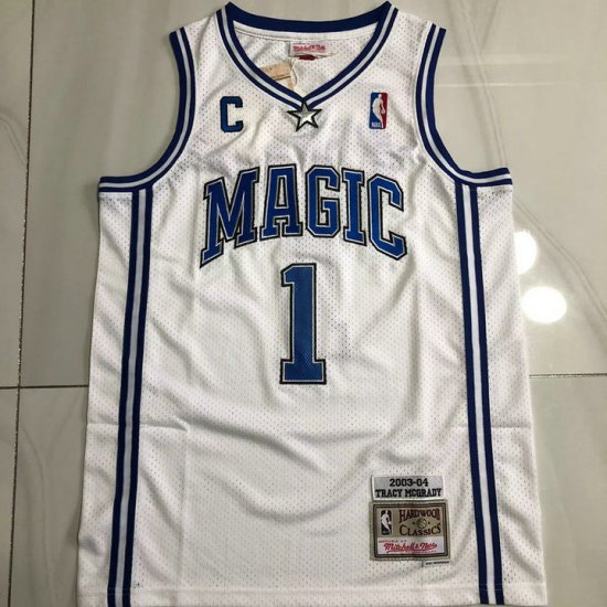 Maillot de Basket 1 Mcgrady Magic 2003-04 Blanc