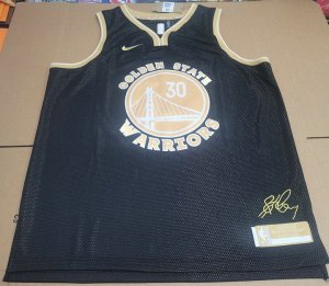 Maillot 30 Curry Golden State Warriors Noir Or