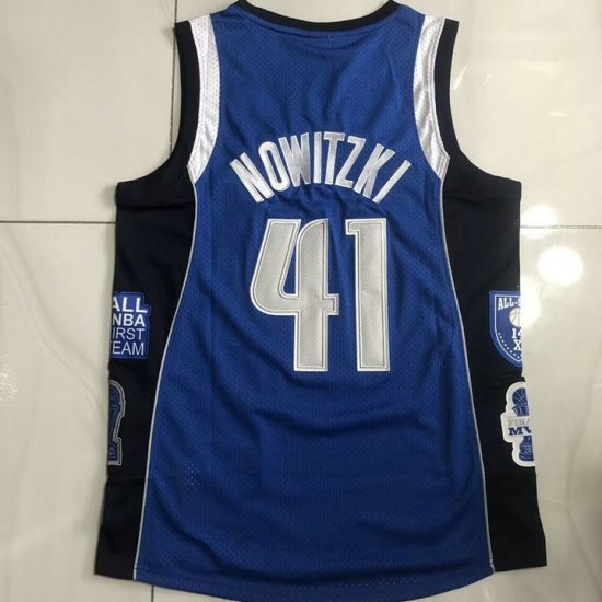 Maillot Basket 41 Nowitzki Dallas Mavericks Hall of Fame Bleu - Cliquez sur l'image pour la fermer