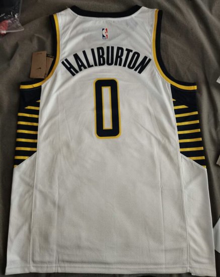 Maillot de Basket 0 Haliburton Pacers Blanc