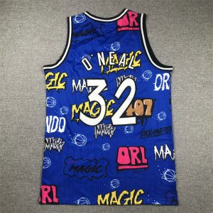 Maillot de Basket 32 O'neal Magic Graffiti Bleu