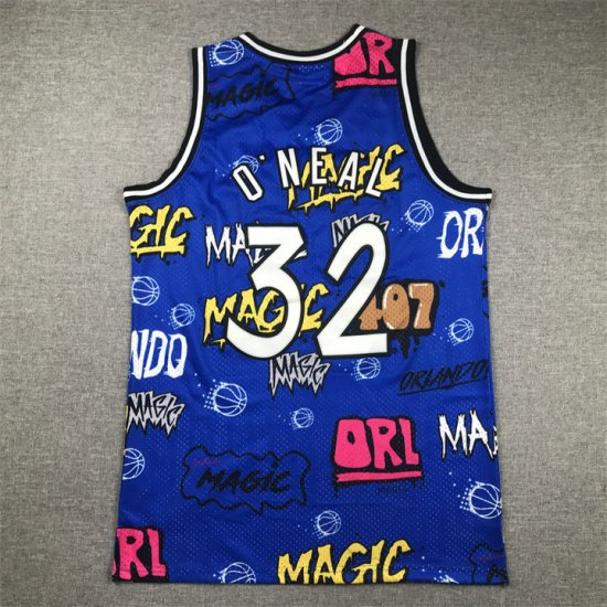 Maillot de Basket 32 O'neal Magic Graffiti Bleu - Cliquez sur l'image pour la fermer