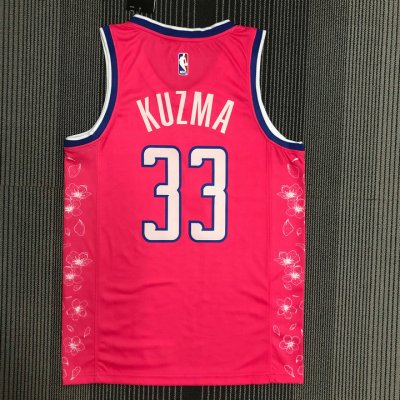 Maillot de Basket 33 Kuzma Washington Wizards 2022-23 Cherry Blossom City Rose