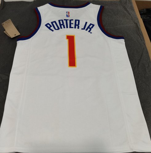 Maillot Basket 1 Porter Jr. Nuggets 2020-21 Earned Edition Blanc