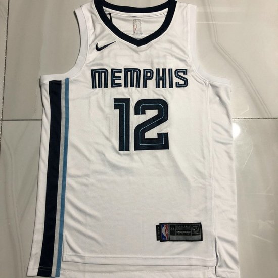 Maillot Basket 12 Morant Memphis Grizzlies Blanc