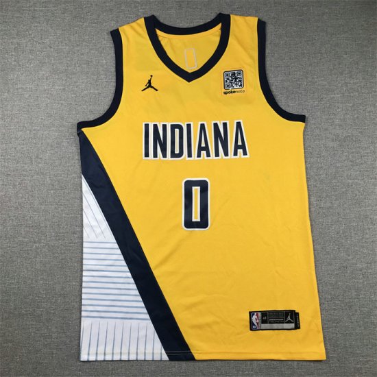 Maillot de Basket 0 Haliburton Indiana Pacers Jaune - Cliquez sur l'image pour la fermer