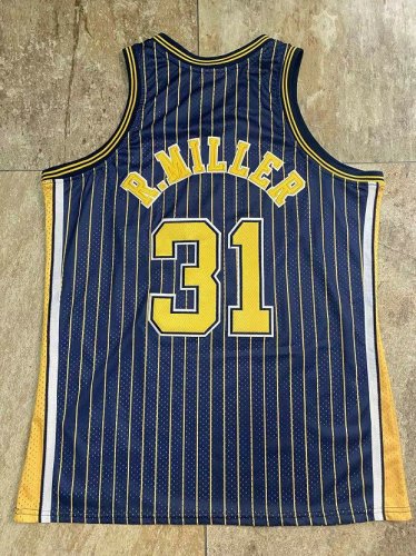 Maillot de Basket 31 Reggie Miller Pacers 1994-95 Bleu