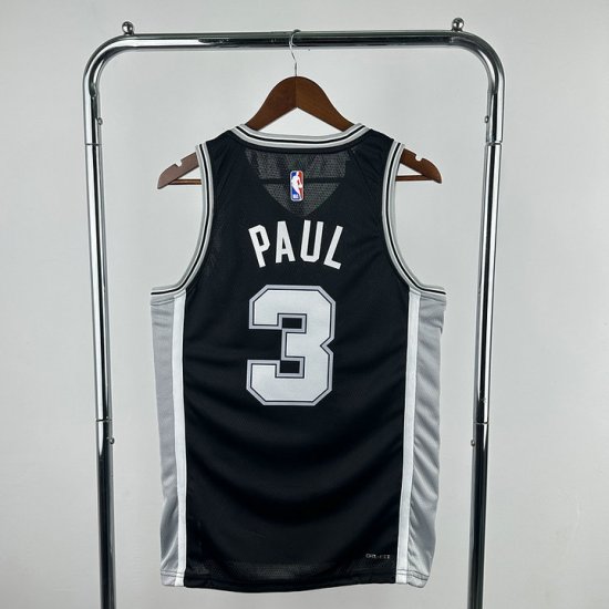 Maillot 3 Chris Paul Spurs 2024-25 City Edition Noir - Cliquez sur l'image pour la fermer