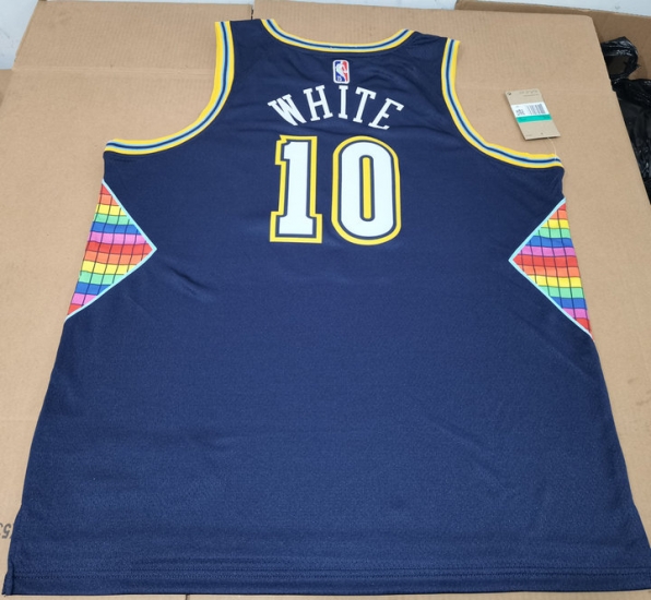 Maillot Basket 10 White Nuggets 2021-22 City Edition Bleu - Cliquez sur l'image pour la fermer