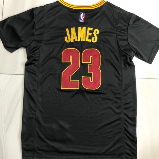 Maillot Basket 23 James Cleveland Cavaliers Noir Manche Courte