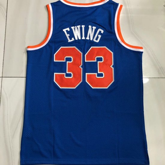 Maillot de Basket 33 Ewing Knicks 1985-86 Bleu