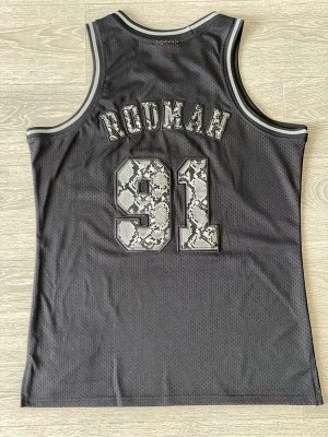 Maillot de Basket 91 Rodman Chicago Bulls 1997-98 Leather Snakeskin