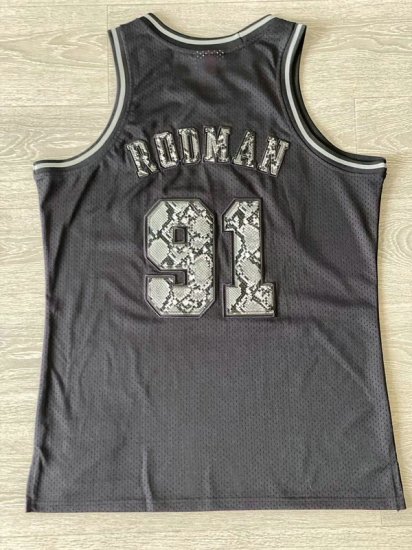 Maillot de Basket 91 Rodman Chicago Bulls 1997-98 Leather Snakeskin - Cliquez sur l'image pour la fermer