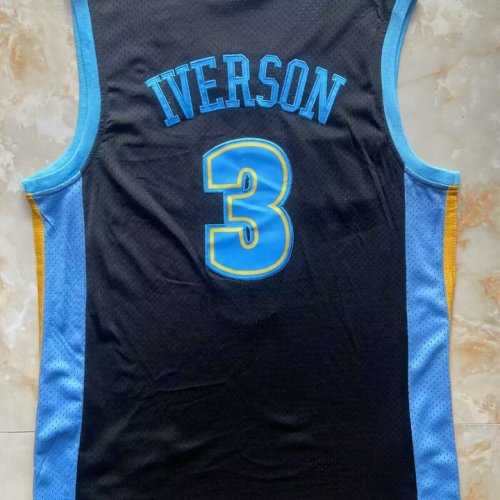 Maillot Basket 3 Iverson Nuggets 2006-07 Navy Bleu Clair