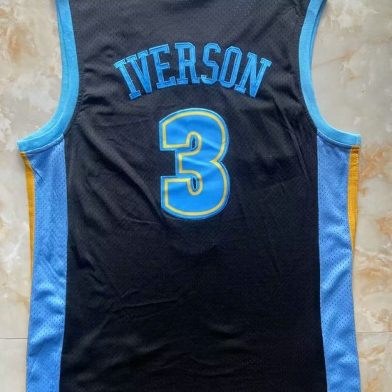 Maillot Basket 3 Iverson Nuggets 2006-07 Navy Bleu Clair - Cliquez sur l'image pour la fermer