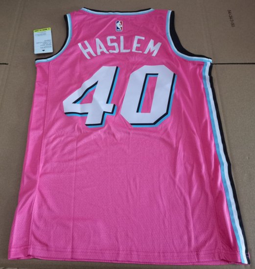 Maillot de Basket 40 Haslem Miami Heat Rose - Cliquez sur l'image pour la fermer