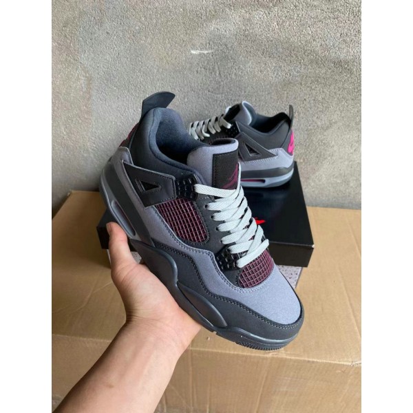 Femme Homme Chaussures Nike Air Jordan 4 Retro Gris Sneakers