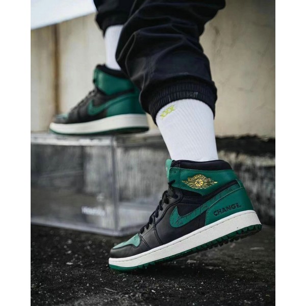 Nike Chaussures Eastside Golf x Air Jordan 1 High Golf Noir Vert