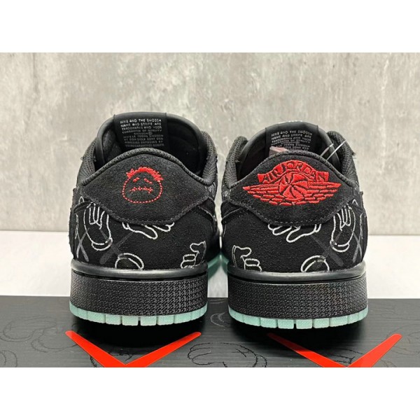 Nike Chaussures Sneakers Jordan 1 kaws low Gris XX Noir full leather Chaussure sole fluorescent 36-47.5