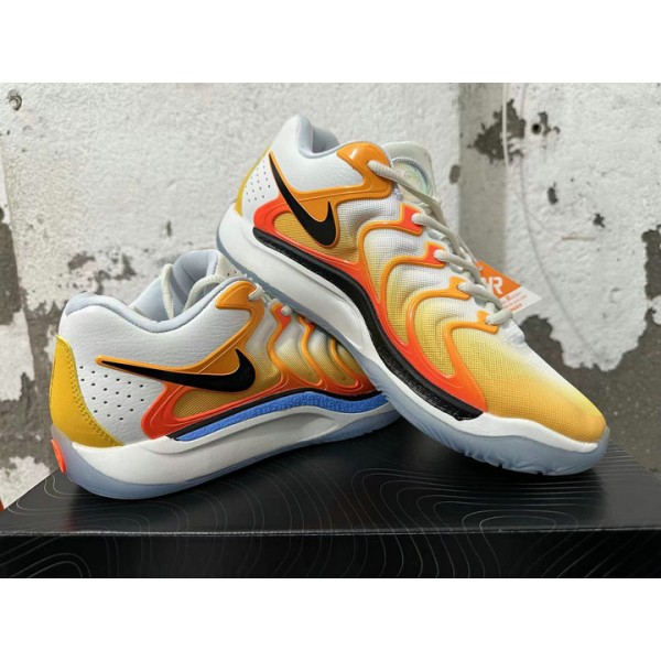 Chaussures de Basketball Nike KD 17 Sunrise University Or Noir-Safety Orange FJ9487-700 Homme