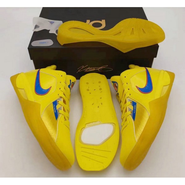 Chaussures de Basketball Nike KD 3 Retro Christmas DV0835-700 Vibrant Jaune Photo Bleu Homme