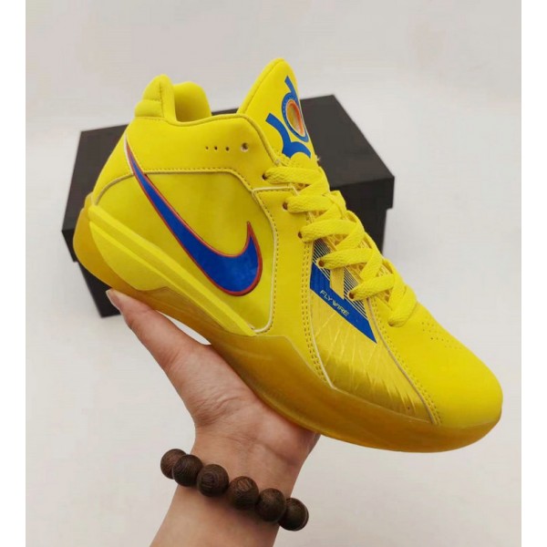 Chaussures de Basketball Nike KD 3 Retro Christmas DV0835-700 Vibrant Jaune Photo Bleu Homme