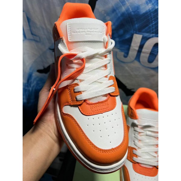 OFF-WHITE Out Of Office OOO Low Tops Blanc Orange OMIA189S22LEA0010120