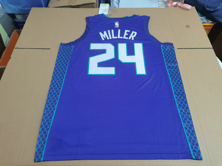 Maillot Charlotte Hornets Jordan Miller 24 Bleu - Cliquez sur l'image pour la fermer